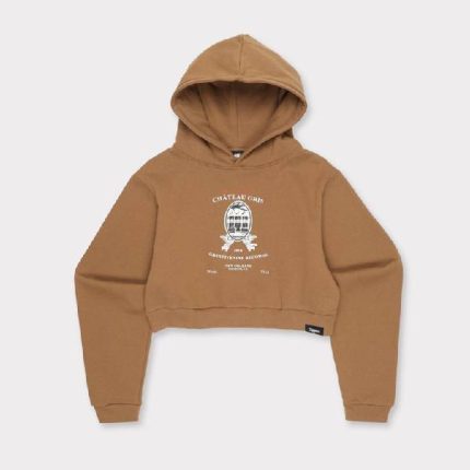 G59 Chateau Cropped Womens Hoodie Brown
